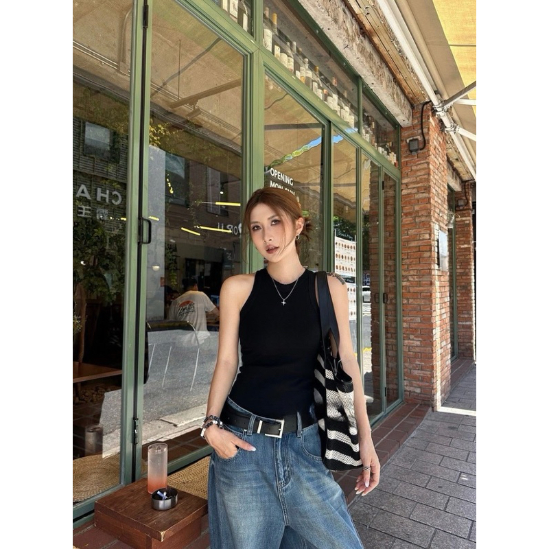 Áo tank top WGWE nữ cổ tròn dáng thể thao #W8505# H552