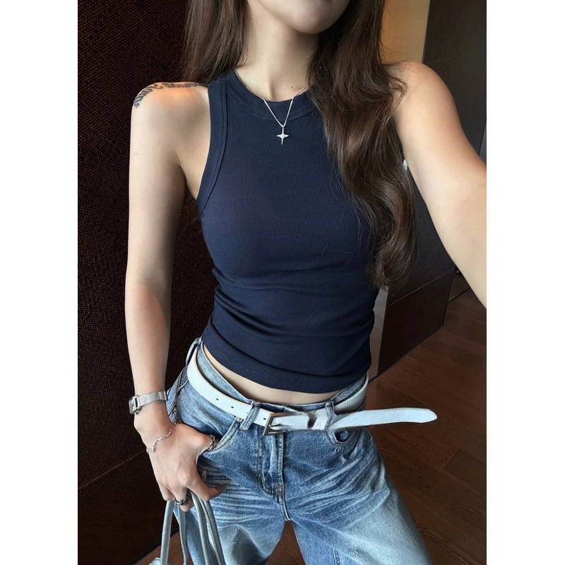 Áo tank top WGWE nữ cổ tròn dáng thể thao #W8505# H552