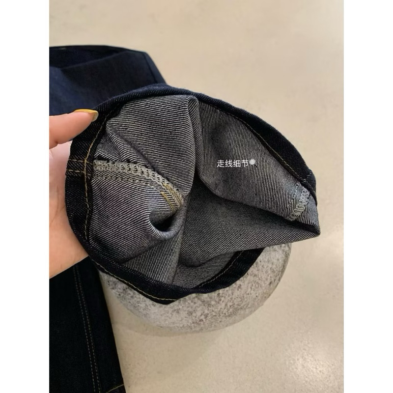 Quần jeans WGWE dài xanh ống rộng cơ bản #W7901# H556