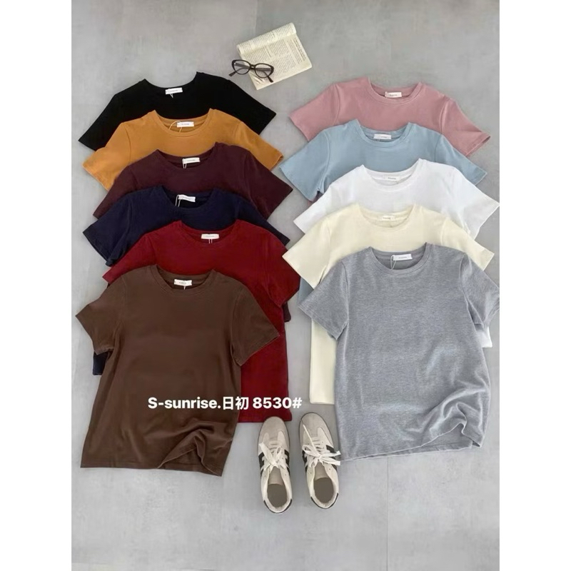 ÁO THUN S.SUNRISE TRƠN CỔ TRÒN Basic COTTON MỊN QCCC 8530# H562 from thoải mái mát mẻ