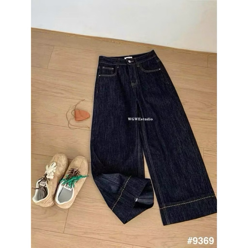 Quần Bò WGWE Xanh Than Chỉ Nổi #W9369#H579