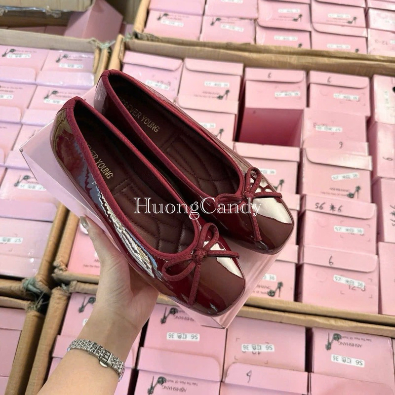 Giày Búp Bê Bệt Nơ Mềm Êm Đỏ /Đen /Trắng QCCC/H609/