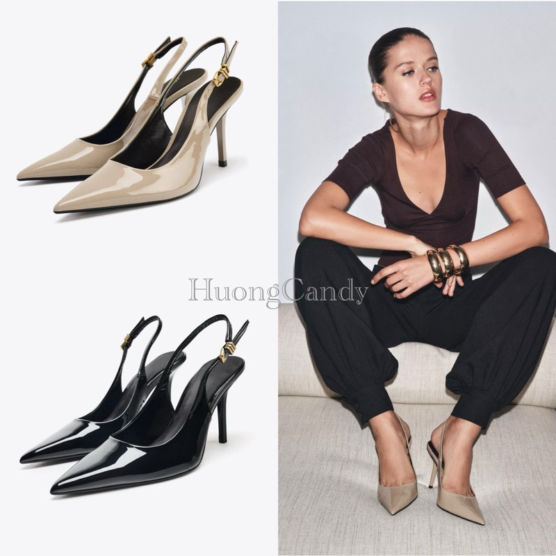 Slingback Giày Zét Khoá cài màu đồng FULLBOX(sẵn)-H461/A1795-25/T2.1A