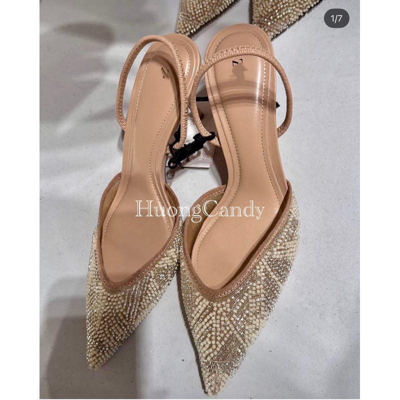 Giày Det chuỗi hạt trắng bạc xâu pha màu FULLBOX(sẵn)-H473/7070-2/T2.6A