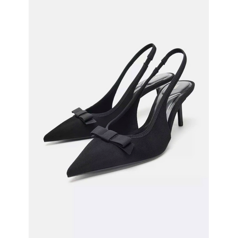 (chân mảnh lùi 1sz) GIÀY CAO GÓT Zet  VẢI PHỐI NƠ-H465/3W055-12/T2.2B