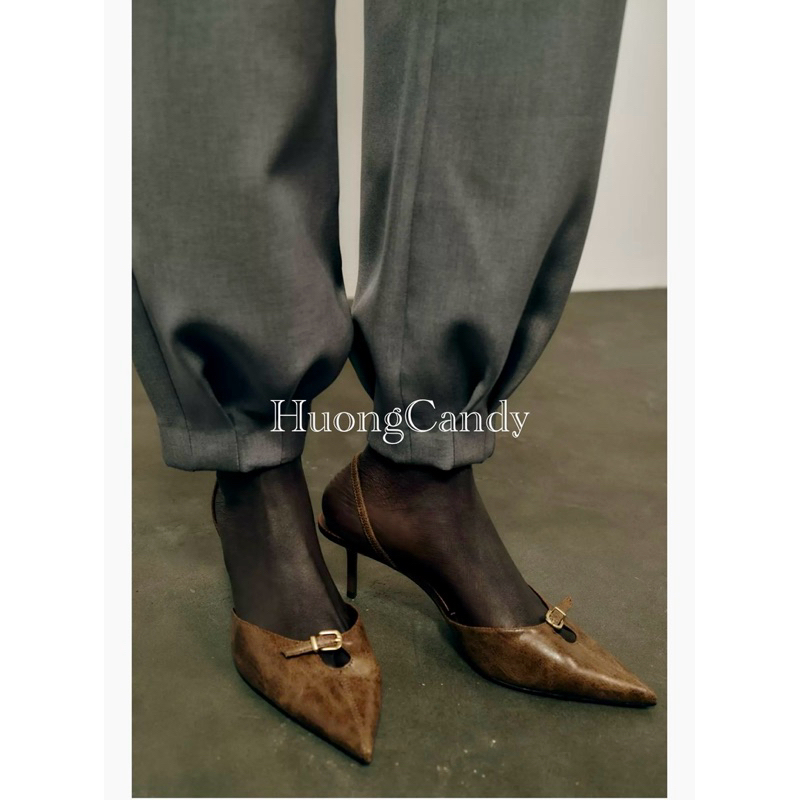 Guốc Za Khoá cài trước da Nâu FULLBOX(sẵn)-H471/3W055-9/T2.1A
