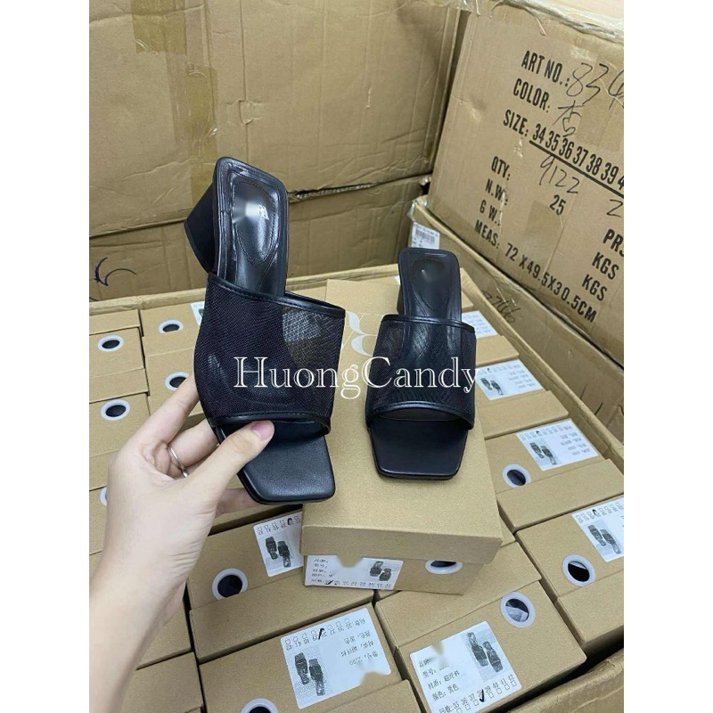 Guốc Lưới đen bản to FullBoxii-H458