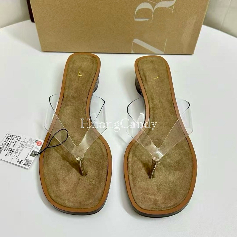 (lùi 1 sz )Guốc kẹp ngón quai trong đế da lộn FULLBOX_H464 (sẵn)/6217/T2.3A