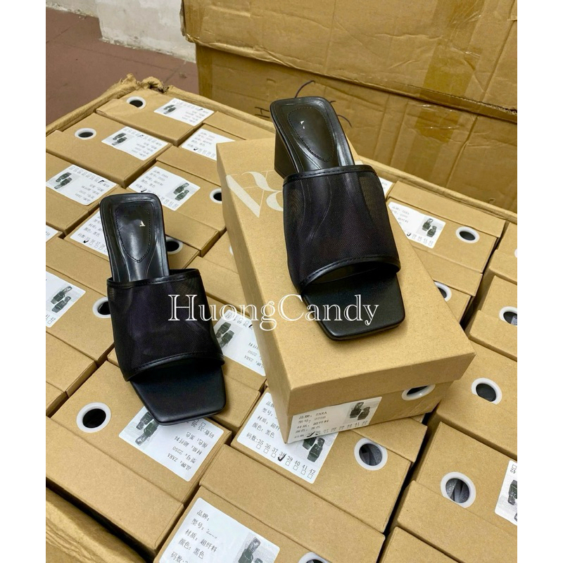 Guốc Lưới đen bản to FullBoxii-H458