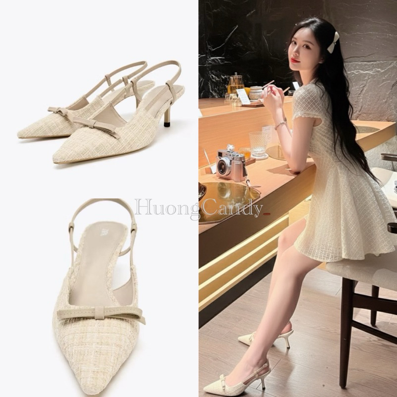 Giày Z.R Dạ Trắng mờ nơ FULlBOX-H475/8315/T1.2