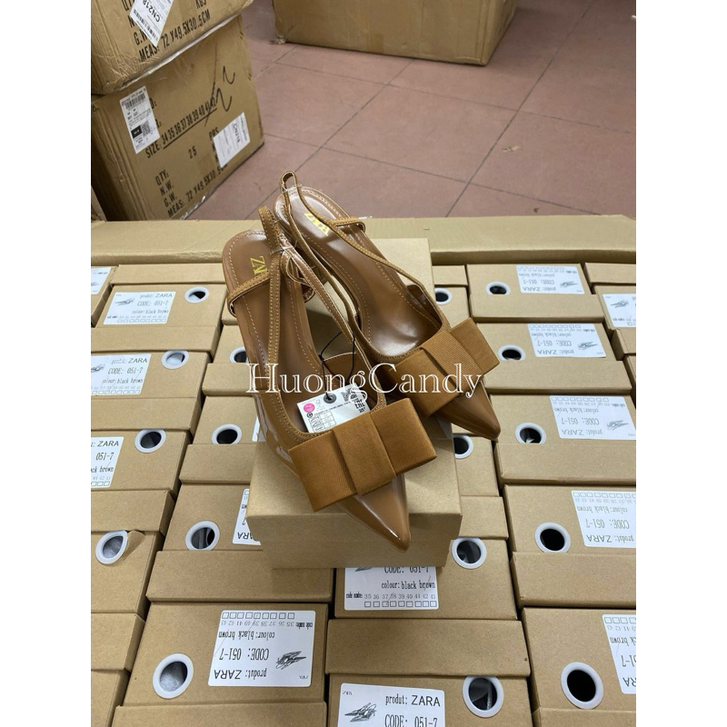 Giày Z.r Sang Chảnh Nâu Nơ FULLBOXi(sẵn)-H470/8563/T2.2B