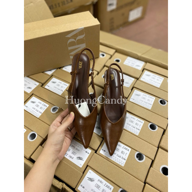 Sandal Slingback Nâu đậm Fullbox(sẵn)-H469/051-7/T2.5A