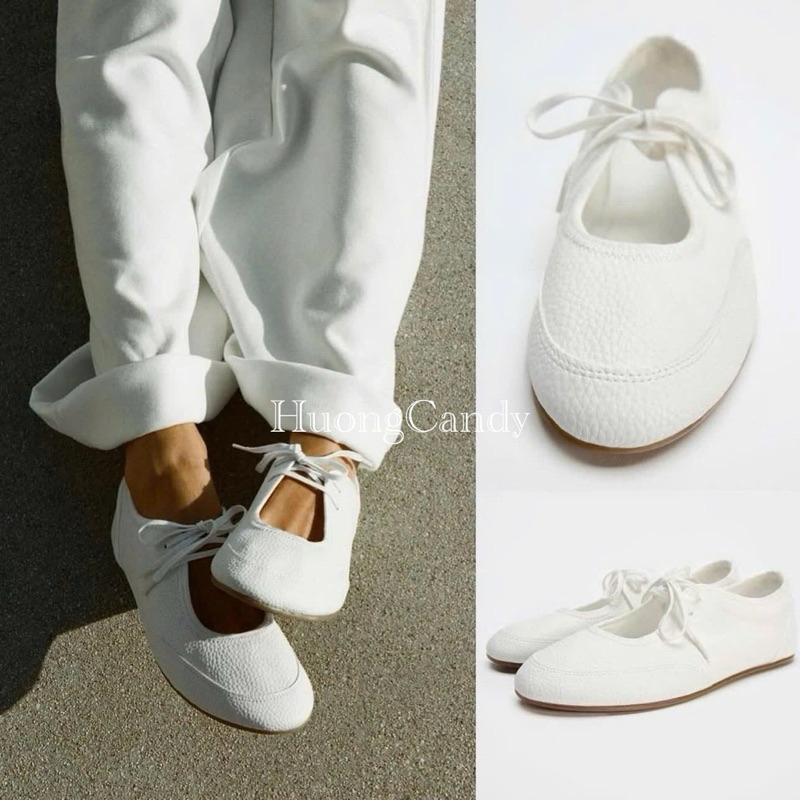 GIÀY thể thao da PU trắng buộc dây FULLBOX-H468/XW240806/T2.2B
