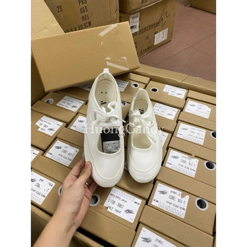 GIÀY thể thao da PU trắng buộc dây FULLBOX-H468/XW240806/T2.2B