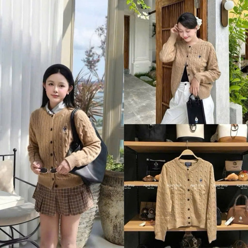 Áo Len W nâu tây vặn thừng chuẩn loại 1[ Sẵn]H474