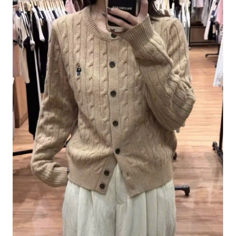 Áo Len W nâu tây vặn thừng chuẩn loại 1[ Sẵn]H474