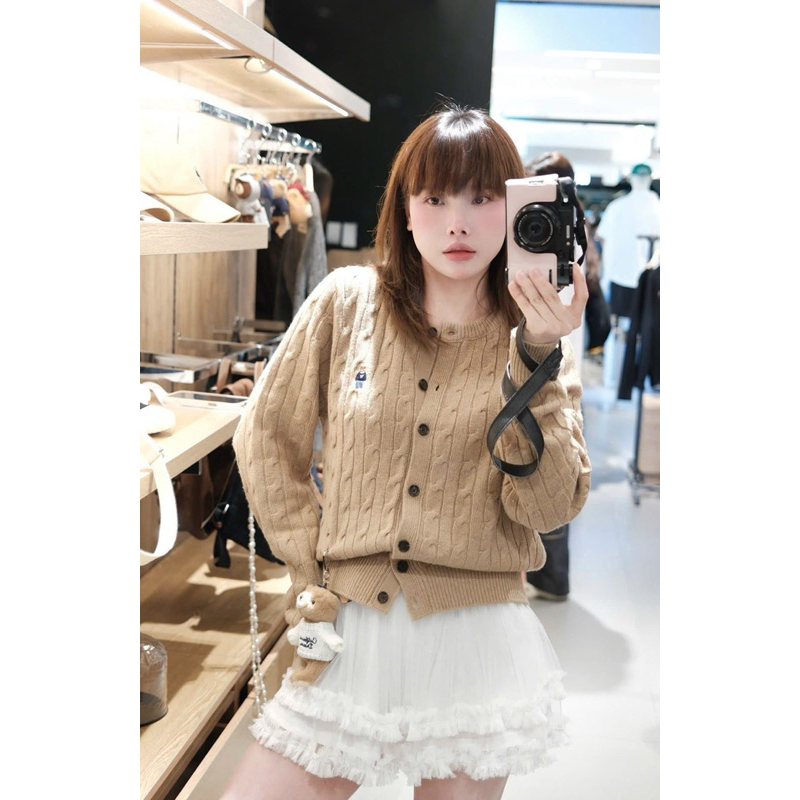 Áo Len W nâu tây vặn thừng chuẩn loại 1[ Sẵn]H474