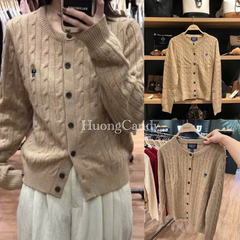 Áo Len W nâu tây vặn thừng chuẩn loại 1[ Sẵn]H474