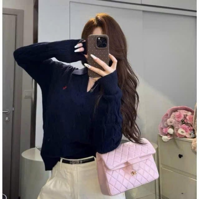 Áo len cổ PoLo Dư Sịn Len đanh mềm, chất mịn mướt H500[ Sẵn] Mặc dáng rộng lấy lên 1 size