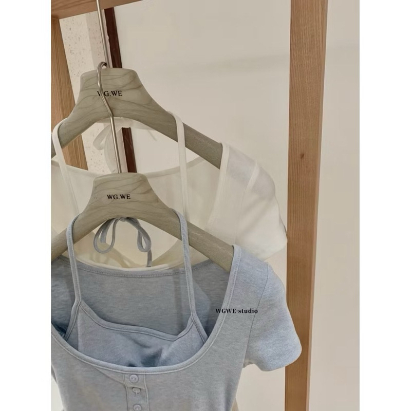 Áo Thun WGWE cotton Ôm Layer Cổ Yếm W8613# chuẩn hãng/H22