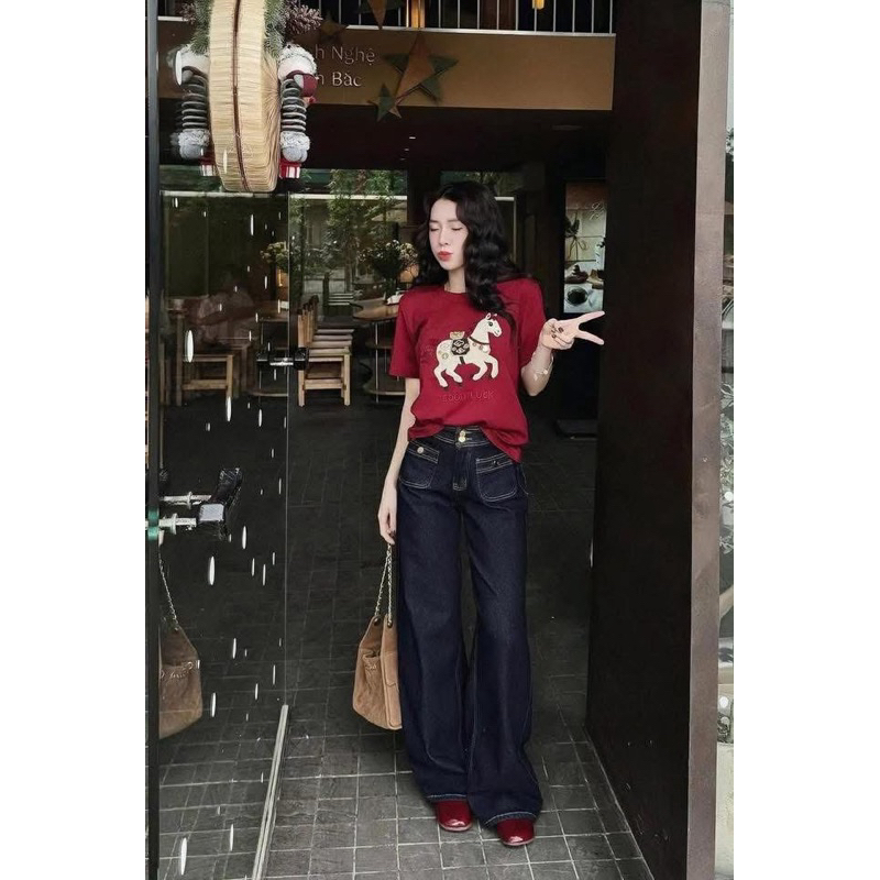Quần Bò WGWE Jeans 2 Túi nhỏ Trước Ống Rộng W7436#/H530