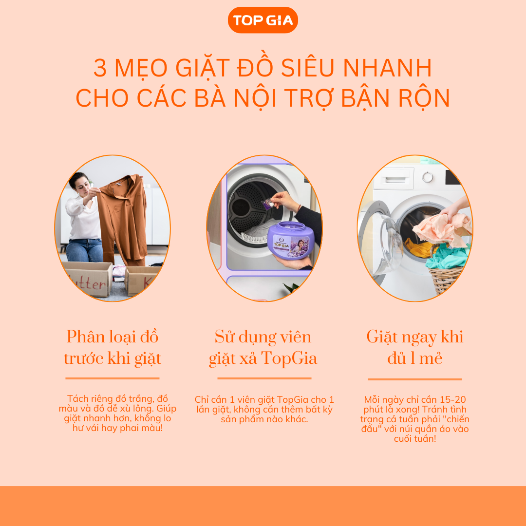 3 Mẹo giặt đồ siêu nhanh cho các bà nội trợ bận rộn