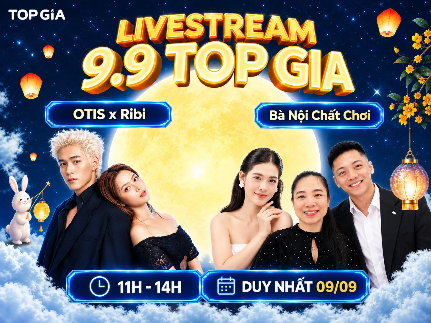 Báo Động Mega Sale 9.9 Top Gia: Đu Livestream OTIS x Ribi và Bà Nội Chất Chơi, Cướp Quà Phút Chót!