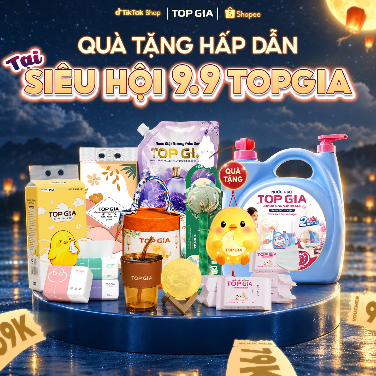 Mua 1 Nhận 2 Cùng Top Gia: Săn Nước Giặt Hương Đắm Say Chọn Ngay Lồng Đèn Hoặc Cây Đấm Lưng!