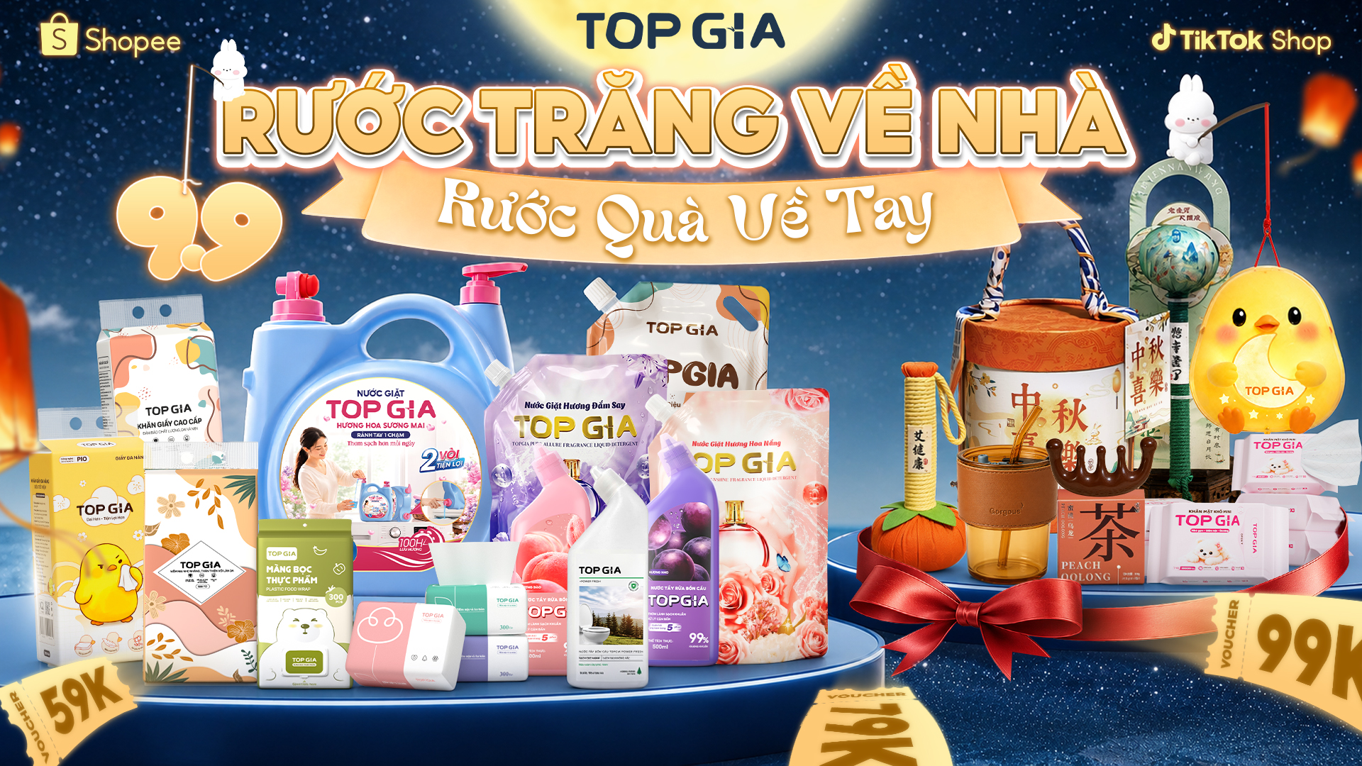 Hé lộ chuỗi sự kiện Sale 9.9 Top Gia: Đón bão Deal khủng Rước Trăng Về Nhà - Rước Quà Về Tay