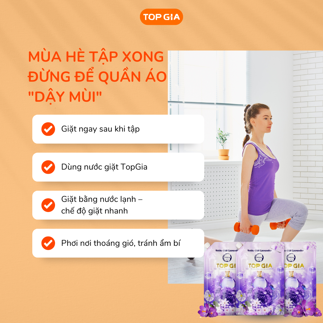 Mùa hè tập xong đừng để quần áo dậy mùi