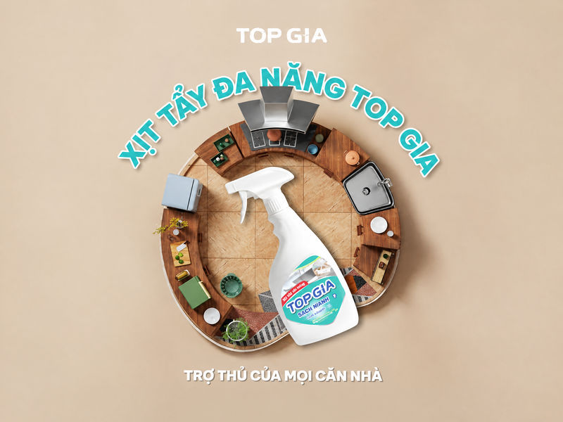 Bí quyết tối ưu không gian sống với dung dịch tẩy rửa đa năng Top Gia