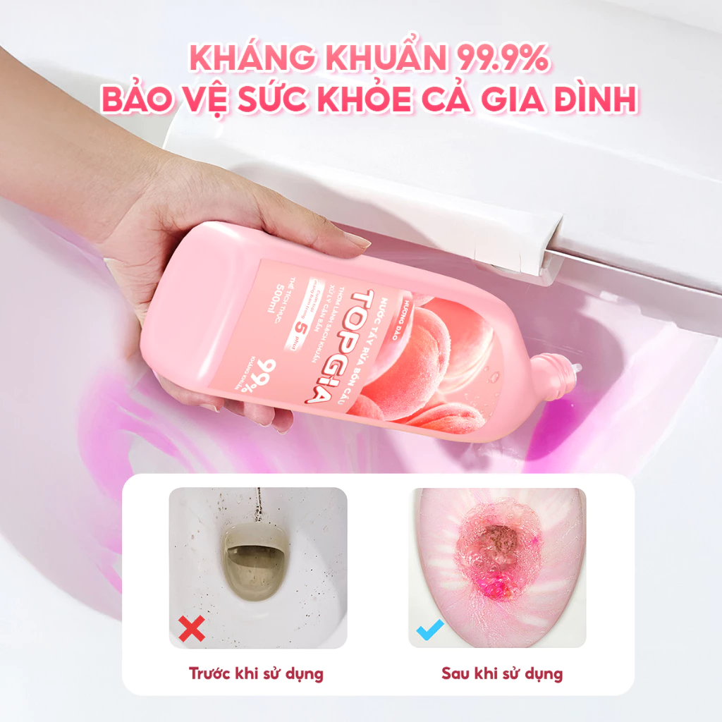 Nước tẩy bồn cầu nho đào TOPGIA