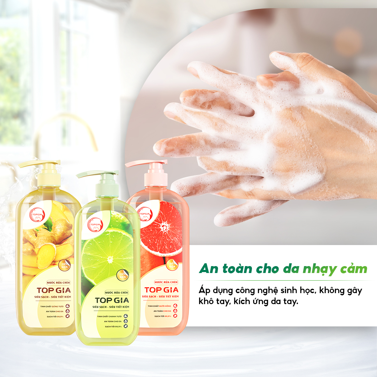 Nước rửa chén bát TopGia