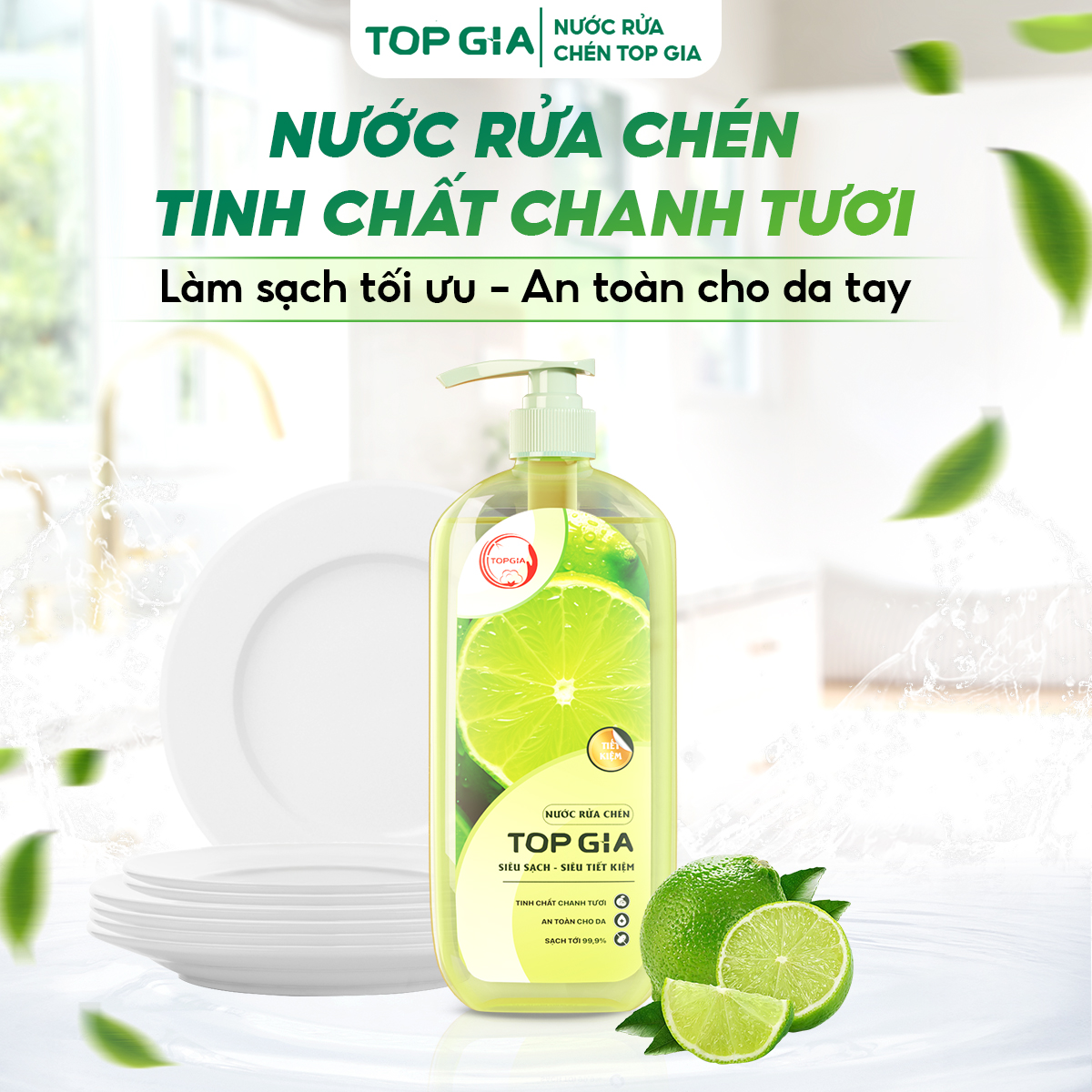 Nước rửa chén bát TopGia