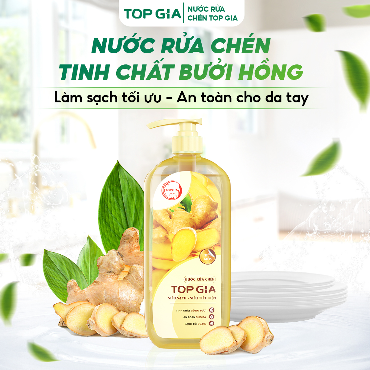 Nước rửa chén bát TopGia