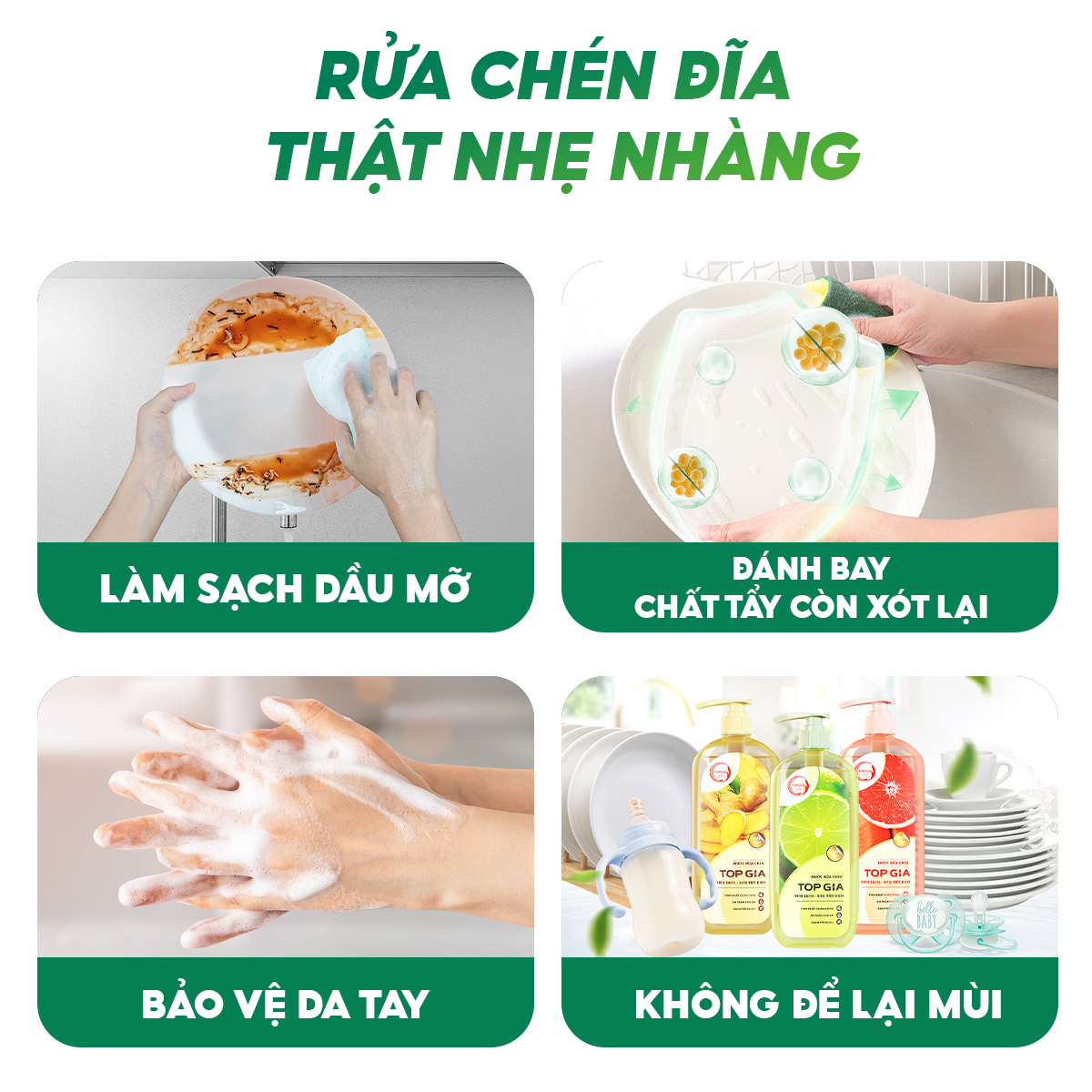Nước rửa chén bát TopGia