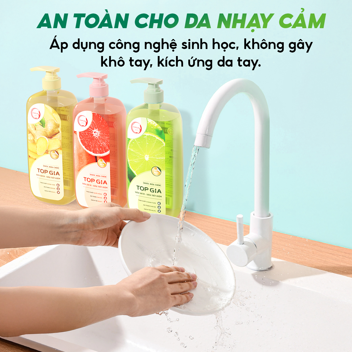 Nước rửa chén bát TopGia