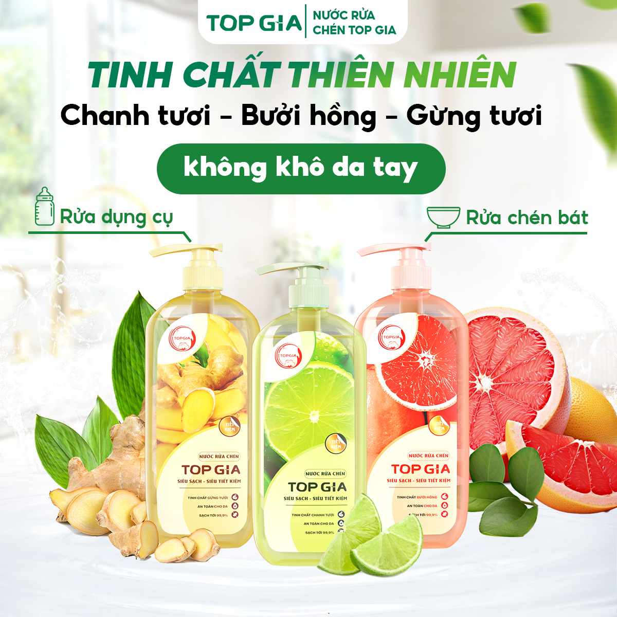 Nước rửa chén bát TopGia