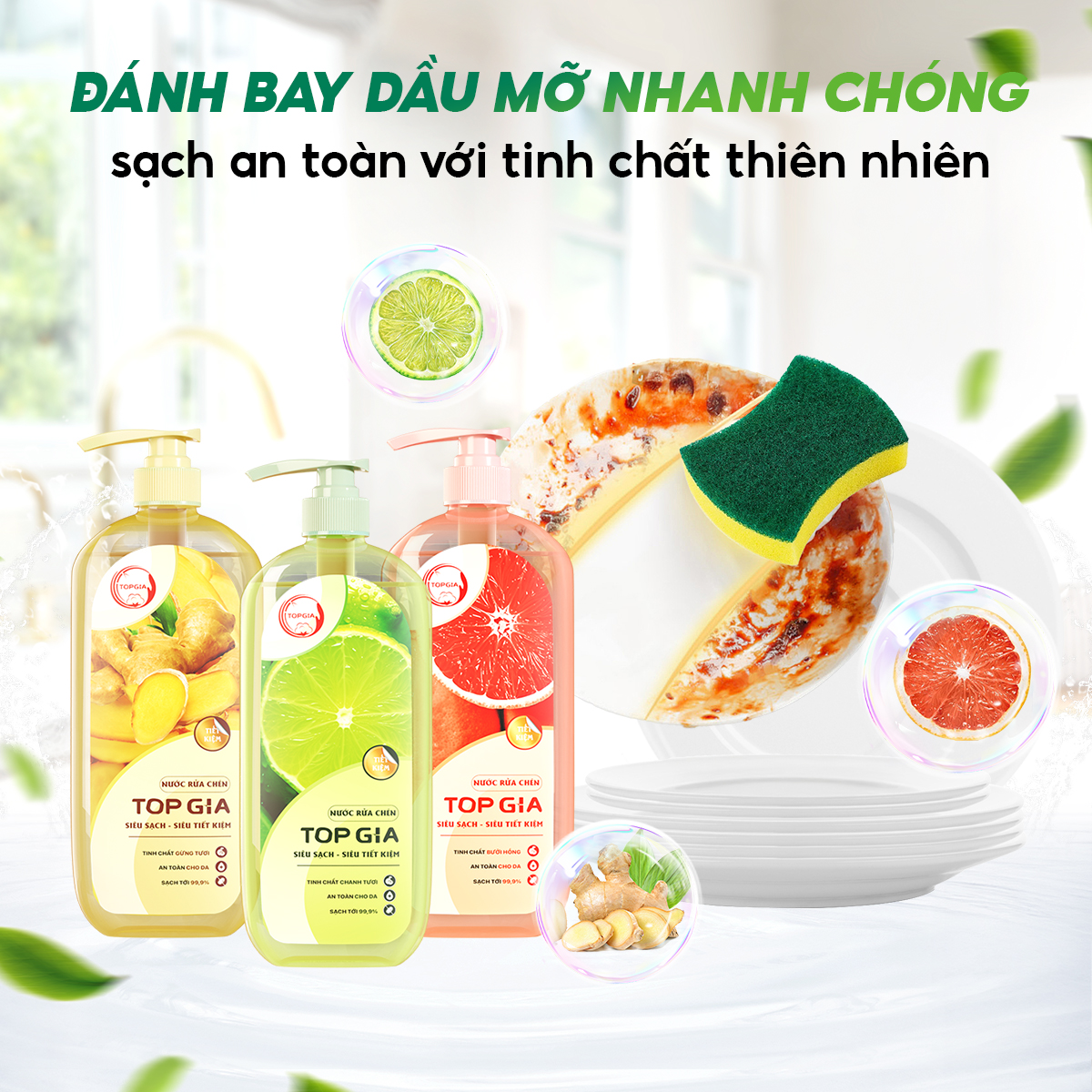Nước rửa chén bát TopGia