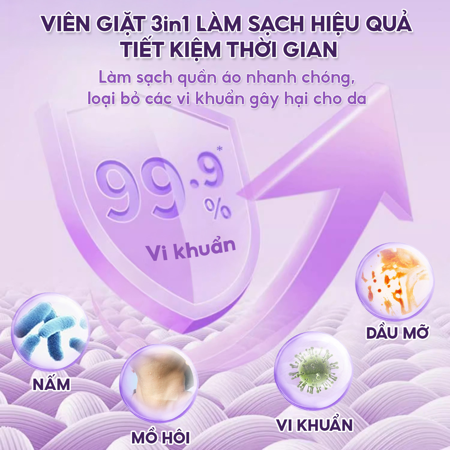 Viên giặt xả TopGia 3 trong 1 tiện lợi hương lavender, hoa hồng thơm dịu nhẹ
