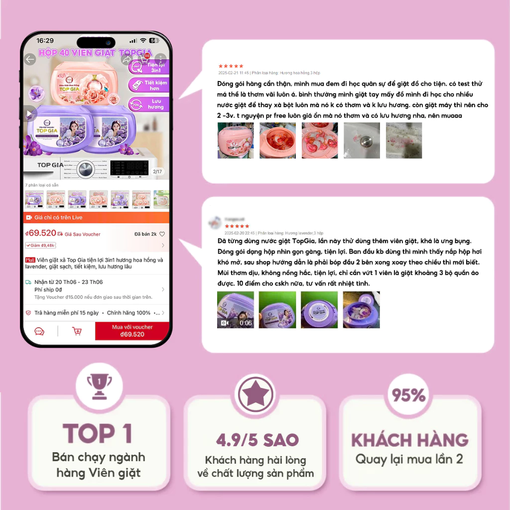 Viên giặt hương lavender