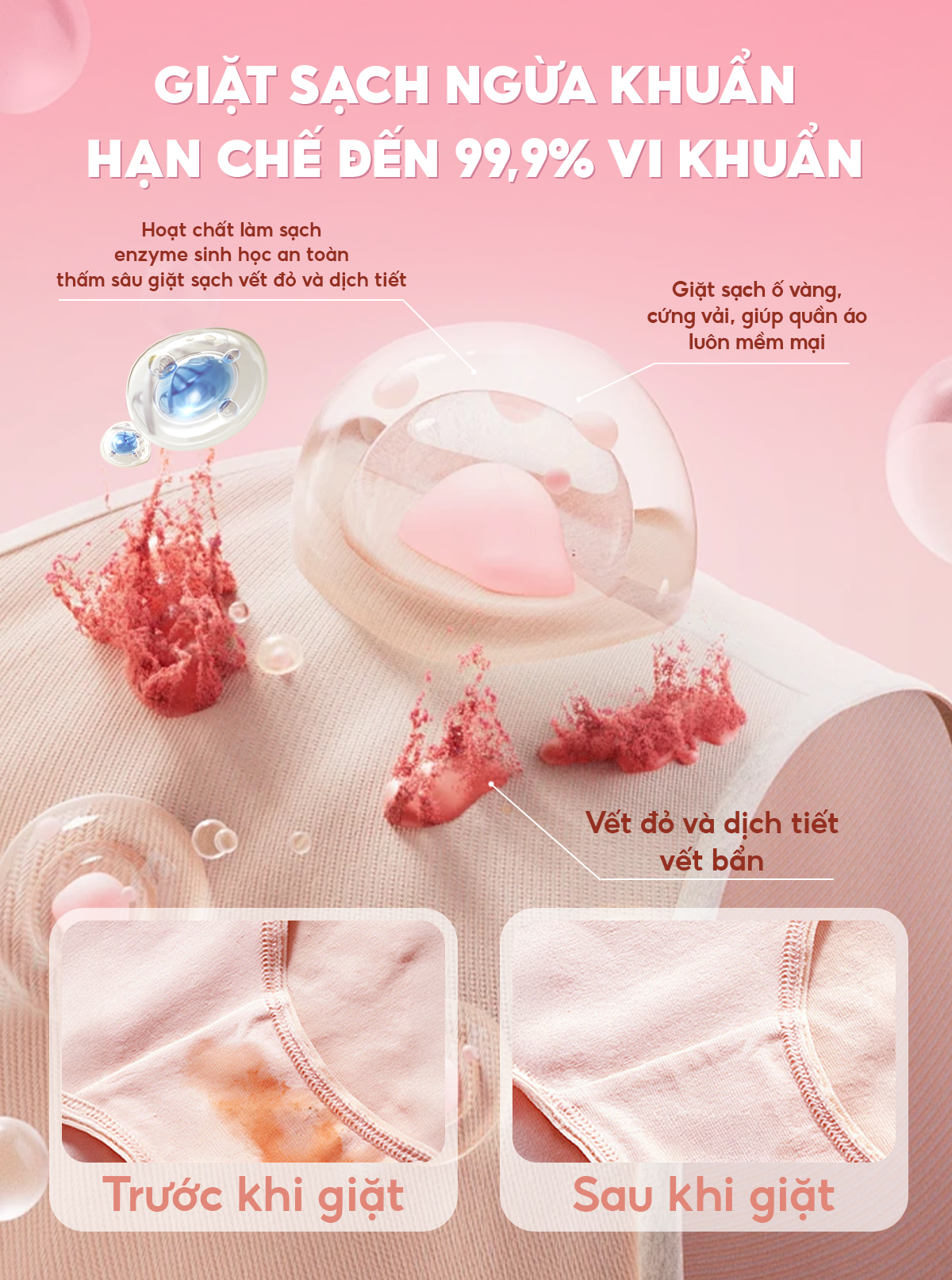 Nước giặt đồ lót sinh học TopGia 200ml khử mùi kháng khuẩn 99%