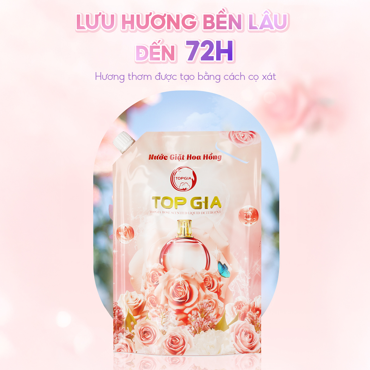 Nước giặt xả hương hoa hồng