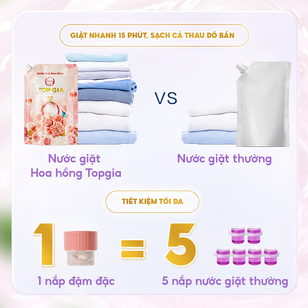 Nước giặt xả hương hoa hồng
