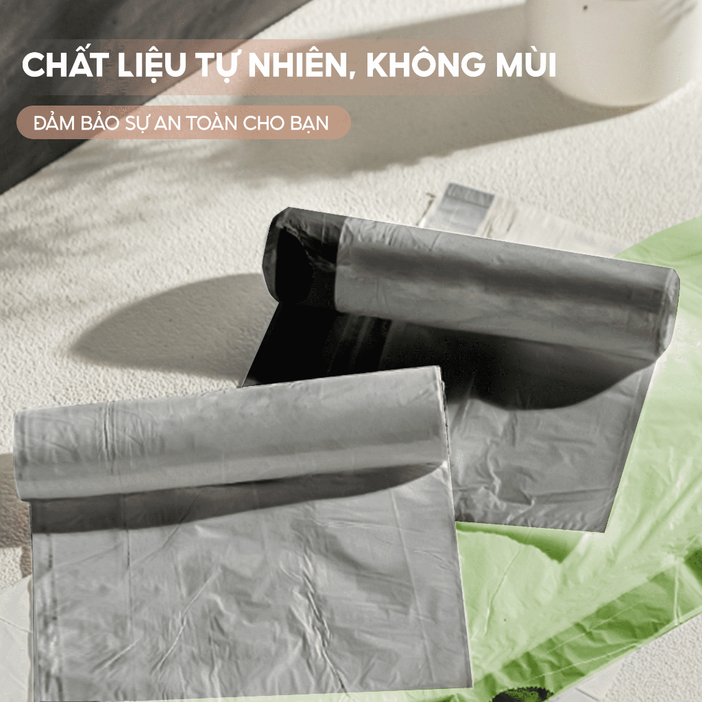 Combo 3 cuộn túi đựng rác có dây Top Gia PP tự huỷ sinh học thân thiện với môi trường