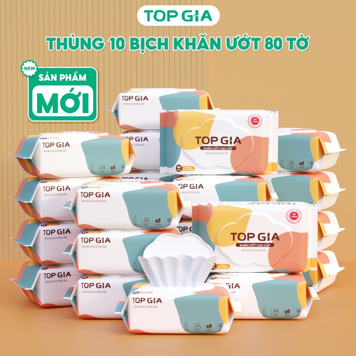 Khăn ướt đa <br> sắc 80 tờ