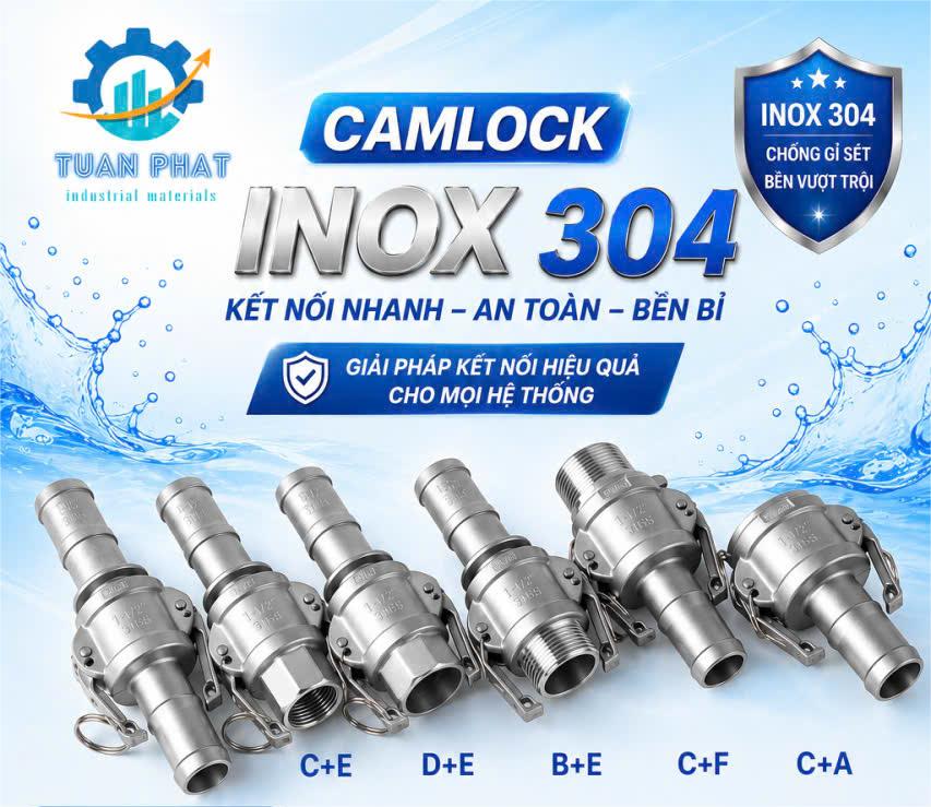 Khớp nối nhanh Camlock inox 304 chính hãng – Giá tốt cho công trình và đại lý