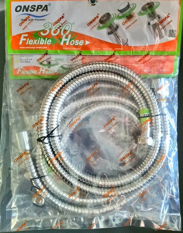 Dây Tắm Cao Cấp Inox 304 Xoay 360° Onspa 1.5m – Chống Rỉ Sét, Siêu Bền, Tiện Lợi!