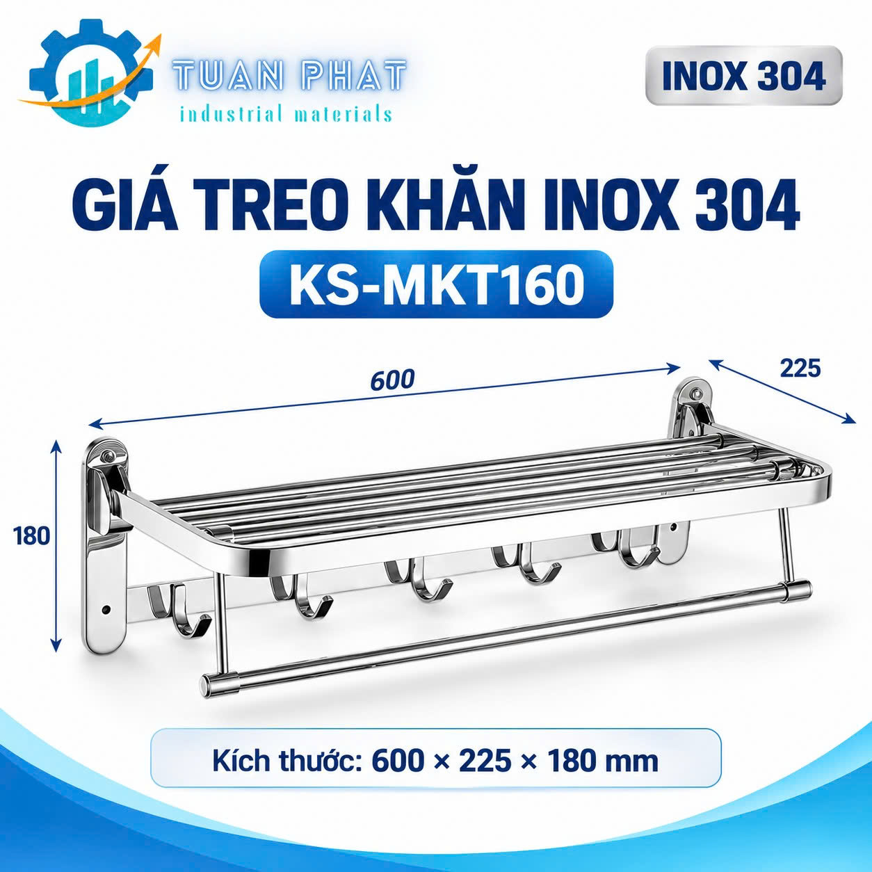 Máng khăn inox 304 cao cấp Kassani  KST160