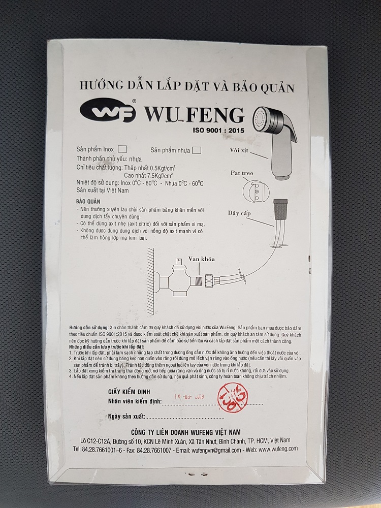 Bộ Xịt Vệ Sinh Wufeng WF-253H Chính Hãng – Bền Bỉ, Tiện Lợi, Giá Tốt